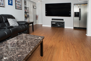 Wood-like basement flooring