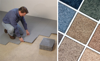 Basement subfloor matting and basement carpeting in New York